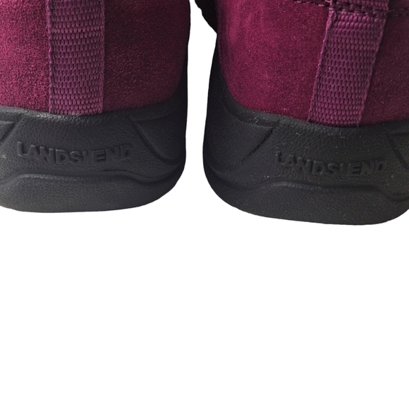 Lands End Women 7.5 Purple‎ Suede Thermolite Zip Up Moc Shoes Microfleece - Picture 10 of 14